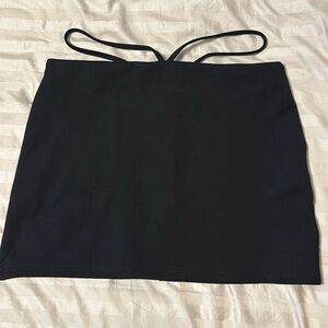 Superdown black skirt with hip detail.